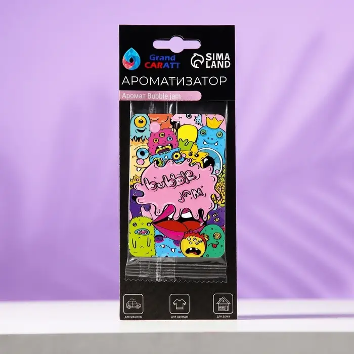 Ароматизатор для машины Grand Caratt, Бабл Гам, подвесной, картонный