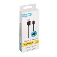 Кабель OXION, microUSB - USB, 1 м, черный