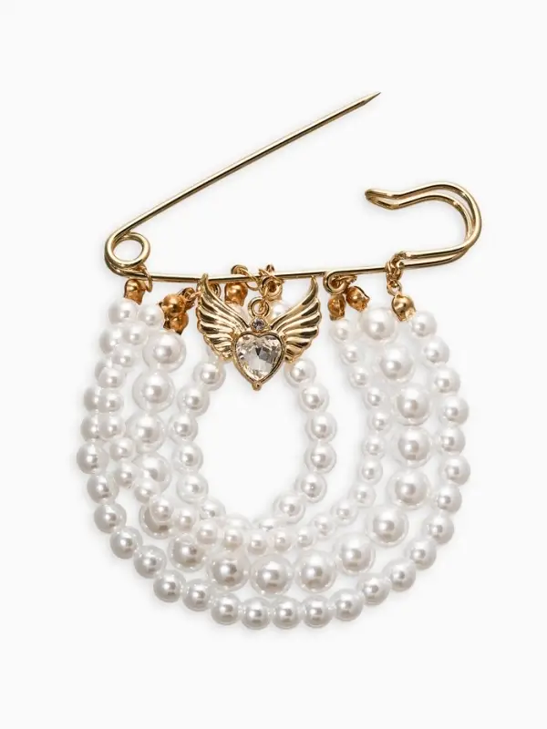 Булавка Булавка "Жемчужная россыпь", l=6.5, d=5+6+8 цвет белый в золоте