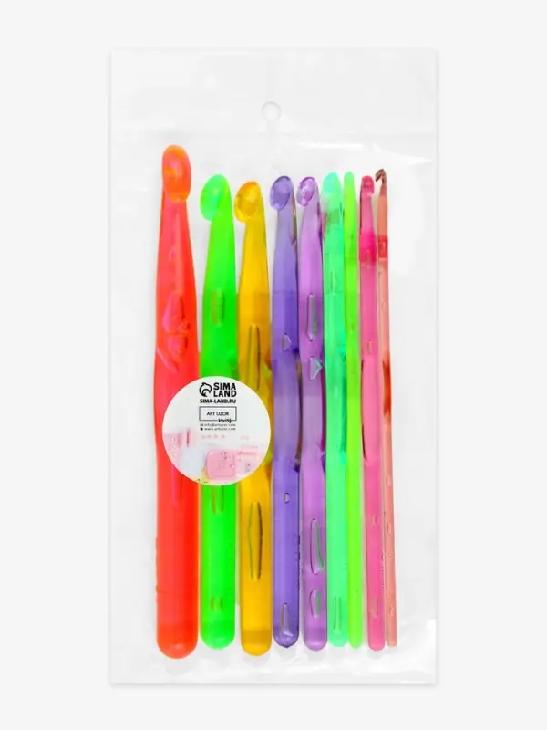 Набор крючков для вязания, d=3-12 мм, 14 см, 9 шт., разноцветный