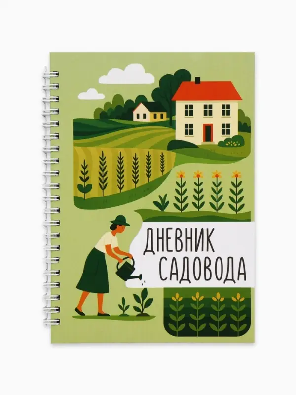 Ежедневник садовода, А5, 60 л., мягкая обложка, на гребне &laquo;Грядки&raquo;