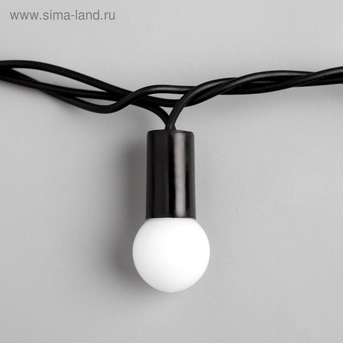 Гирлянда «Нить» 10 м с насадками «Шарики 1.5 см», IP44, тёмная нить, 100 LED, свечение белое, 8 режимов, 220 В Гирлянда «Нить» 10 м с насадками «Шарики 1.5 см», IP44, тёмная нить, 100 LED, свечение белое, 8 режимов, 220 В