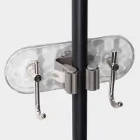 Держатель для швабр настенный самоклеящийся, прозрачная основа, 16&times;6&times;6 см