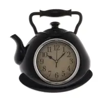 Часы настенные, серия: Кухня, &laquo;Чайник&raquo;, d=15 см, 25&times;29 см, чёрные