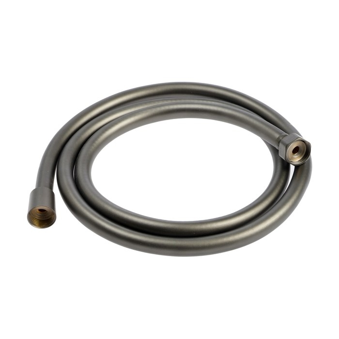 Душевой шланг ZEIN Z3645, 150 см, латунные гайки 1/2 Душевой шланг ZEIN Z3645, 150 см, латунные гайки 1/2", оплетка ПВХ, графит