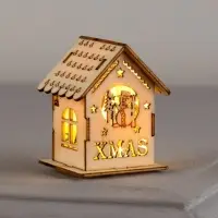 Ёлочная игрушка &laquo;Домик со снеговиком&raquo;, 6&times;4.5&times;4.5 см, от батареек, свечение тёплое белое