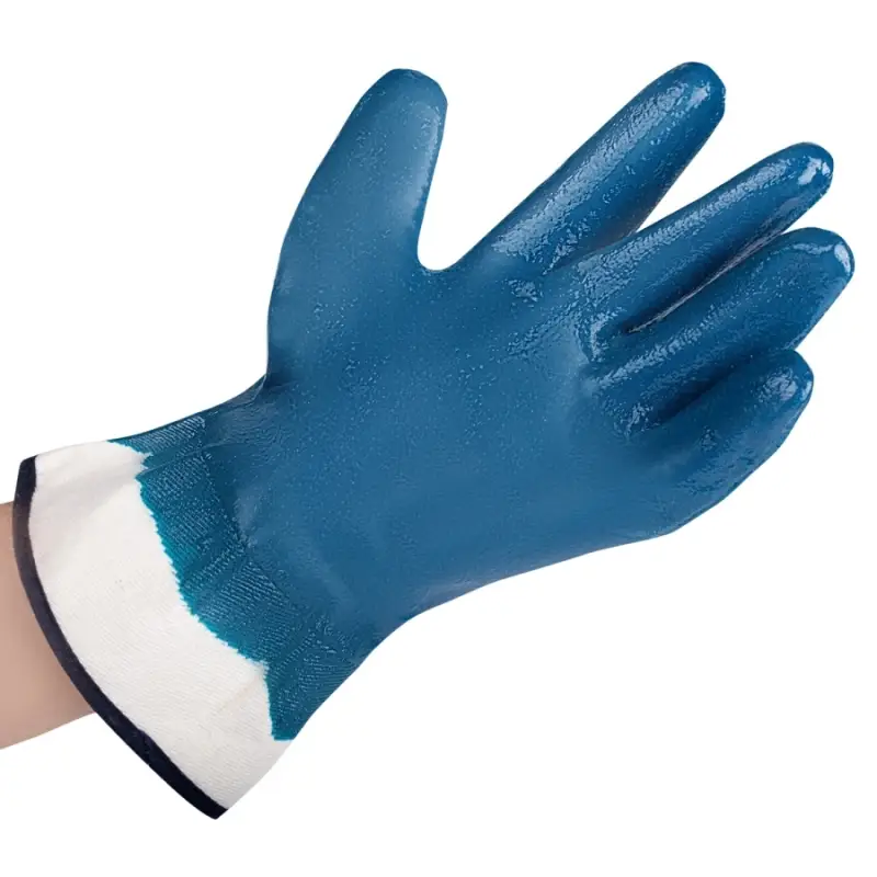 Перчатки нитриловые полный облив МБС (синие, краги) 1 пара AVS RP-10