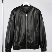 Бомбер из искусственной кожи Univer, черный, размер XL/XXL