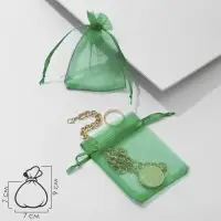Набор мешочков подарочных 100шт. , 7*9 см, цвет тёмно-зелёный (1716477)