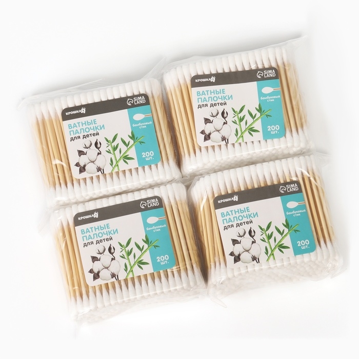 Ватные палочки, наконечник - классика, хлопок/бамбук (стик) 800 шт Ватные палочки, наконечник - классика, хлопок/бамбук (стик) 800 шт