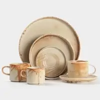 Салатник Magistro Organic brown, 600 мл, d=15.2 см, фарфор, бежевый