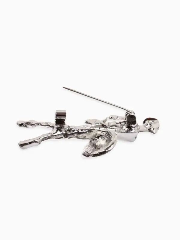 Брошь &laquo;Балерина&raquo;, в пуантах, белая в серебре