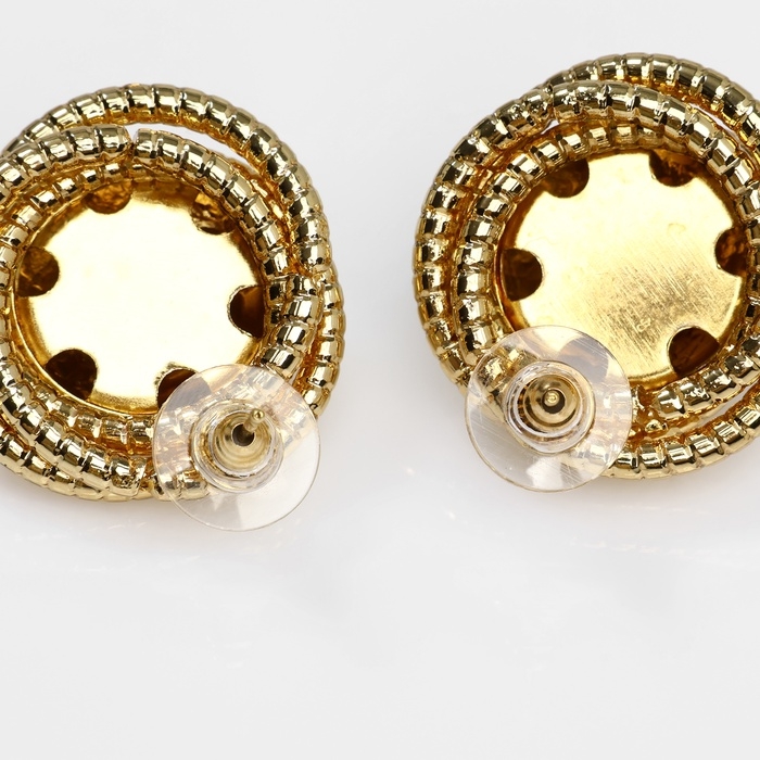 Серьги металл Серьги металл "Эстетика" фрезия, цвет золото