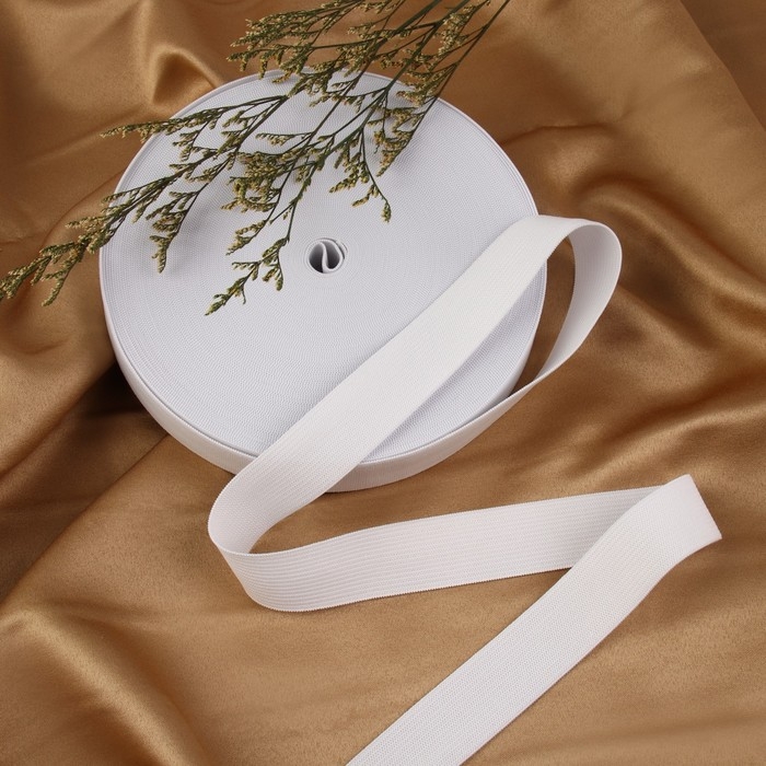 Лента эластичная, 25 мм, 25 ± 1 м, цвет белый Лента эластичная, 25 мм, 25 ± 1 м, цвет белый