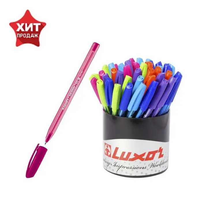 Ручка шариковая Luxor InkGlide 100 Icy синяя, 0,7мм, трехгран, корпус ассорти 16700/50 Tub Ручка шариковая Luxor InkGlide 100 Icy синяя, 0,7мм, трехгран, корпус ассорти 16700/50 Tub