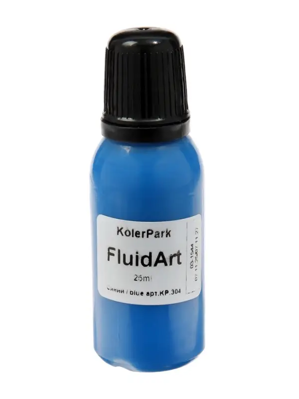 Краска акрил для техники Флюид Арт 25мл KolerPark, синяя KР.304-0,025