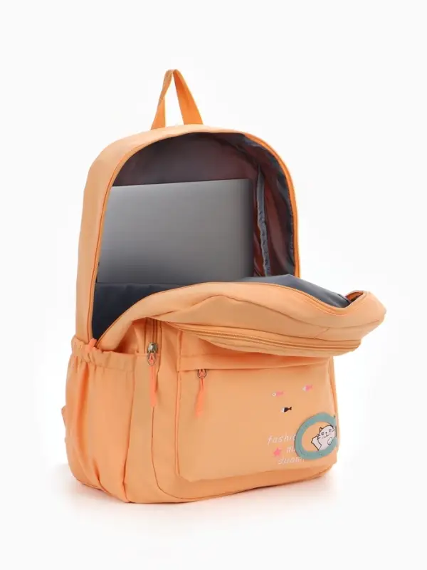 Рюкзак школьный на молнии, с карманами, с принтом, размер 30×13×43 см, оранжевый Рюкзак школьный на молнии, с карманами, с принтом, размер 30×13×43 см, оранжевый