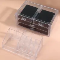 Бокс для хранения косметики, 20 секций, 22.5&times;13&times;18 см, 4 выдвижных ящика, прозрачный
