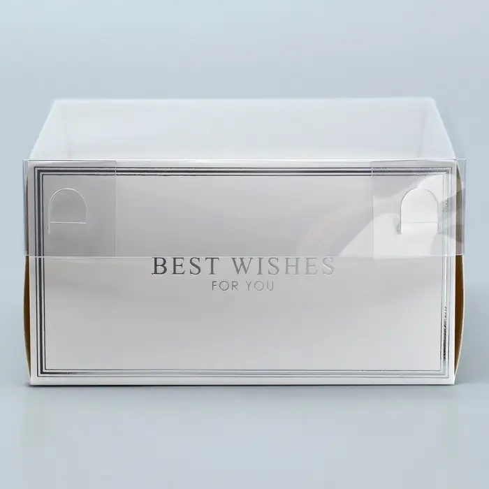Коробка для кондитерских изделий с PVC крышкой Best wishes, 11.5 х 11.5 х 6 см Коробка для кондитерских изделий с PVC крышкой Best wishes, 11.5 х 11.5 х 6 см