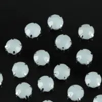 Стразы пришивные &laquo;Шатон&raquo;, круглые, в цапах, d=10 мм, 20 шт., белые