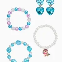 Комплект детский «Выбражулька» 4 предмета,3 браслета, 1 клипсы, единорог, сердце, цветной Комплект детский «Выбражулька» 4 предмета,3 браслета, 1 клипсы, единорог, сердце, цветной