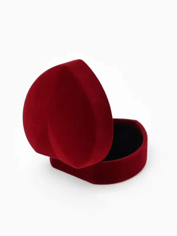 Футляр под кольцо, серьги &laquo;Сердце&raquo;, бархатный, 6&times;6.5&times;4 см, бордовый