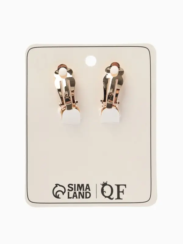 Серьги клипсы для ушей QF &laquo;Овал&raquo;, цвет золото, синий