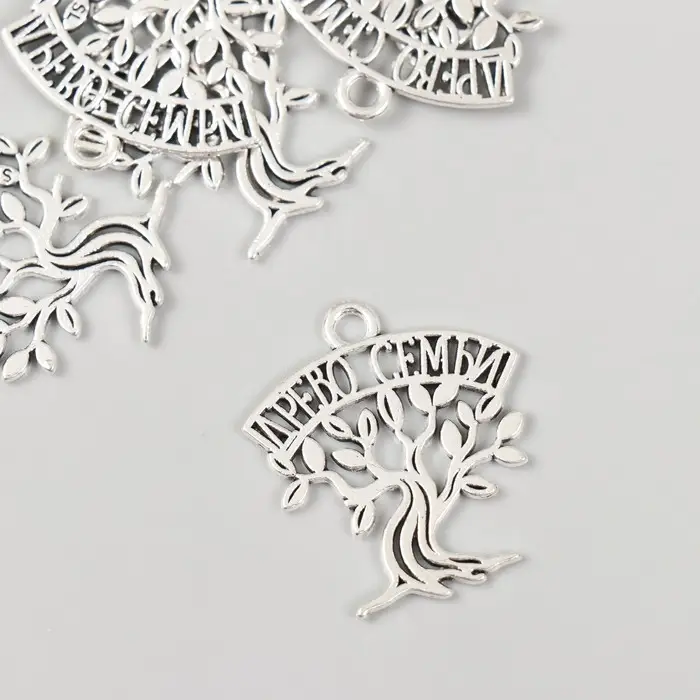 Металлический элемент, декоративная подвеска «Арт Узор. Древо семьи», 2.4×2.5 см