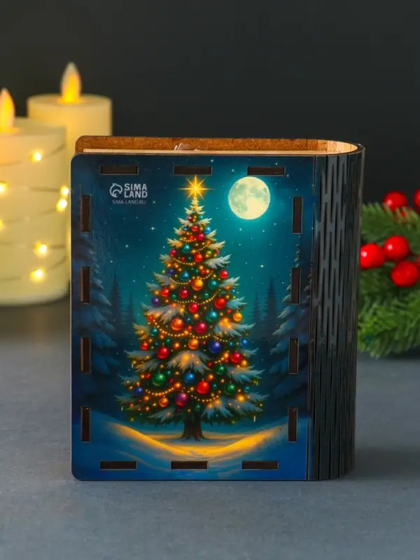 Новогодняя копилка-шкатулка "Желание сбудется" 14х12х5 см