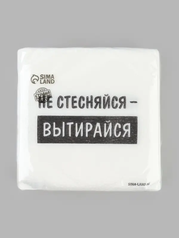 Салфетки бумажные однослойные &laquo;Не стесняйся-вытирайся&raquo;, 24&times;24 см, набор 50 шт.