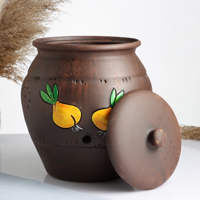 Банка для хранения лука 5 л, роспись, молочение Банка для хранения лука 5 л, роспись, молочение