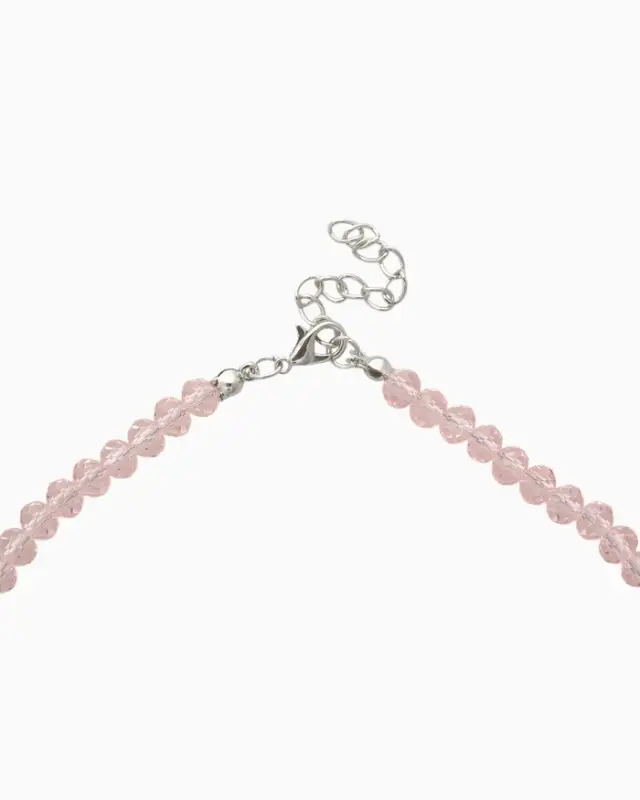 Чокер из бисера «Хрусталь», светло-розовый в серебре, 37 см + 5 см доп, цепочка