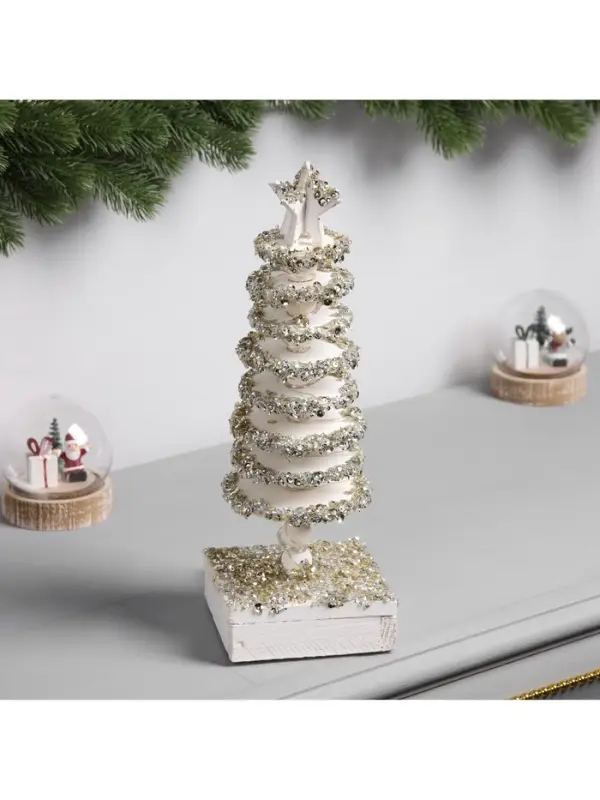 Фигура деревянная &laquo;Ёлочка&raquo;, 30&times;10&times;10 см, 35 LED, от батареек AAx2, свечение тёплое белое