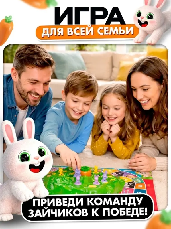 Настольная игра Лас Играс KIDS &laquo;Ушастые гонки. Загадка острова&raquo;, 2-4 игрока, 4+