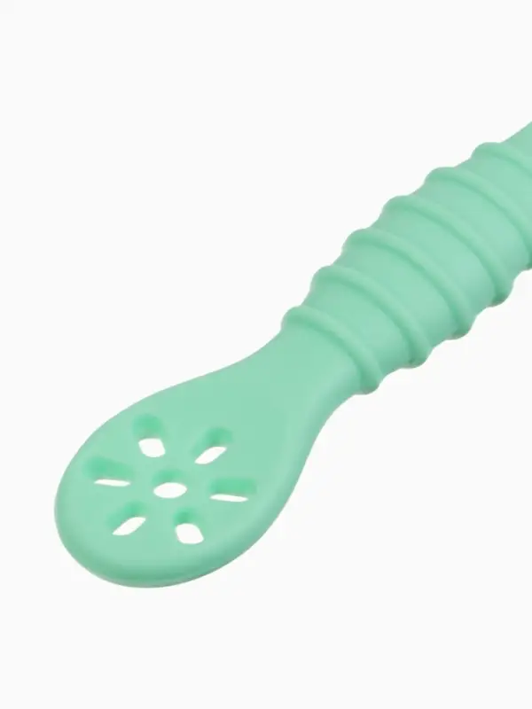 Ложка детская для прикорма, силикон, набор 3 шт., мятный M&B