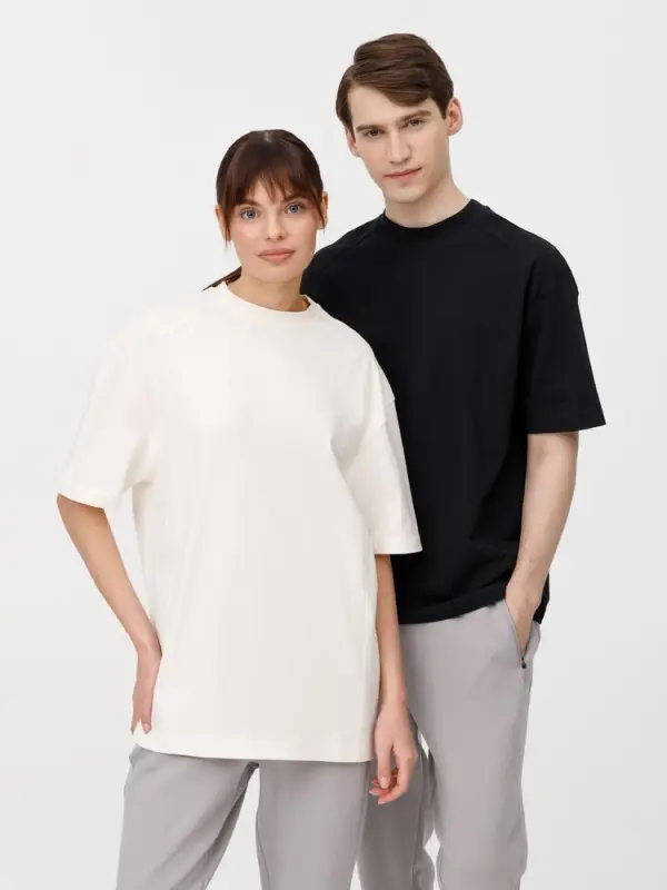 Футболка оверсайз унисекс Sideline, молочно-белая, размер M/L