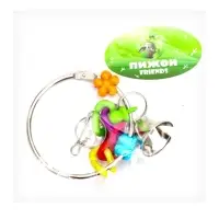 Игрушка для птиц "Кольцо и бусы" с колокольчиками, 20 х 7 см, микс цветов