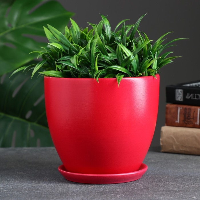 Горшок цветочный Горшок цветочный "Колор Гейм" красный, 1,4 л