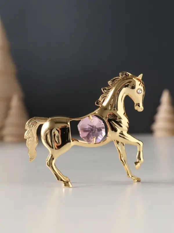 Сувенир Лошадка маленькая с 2-мя розовыми хрусталиками, 7х2х6 см. Сувенир Лошадка маленькая с 2-мя розовыми хрусталиками, 7х2х6 см.