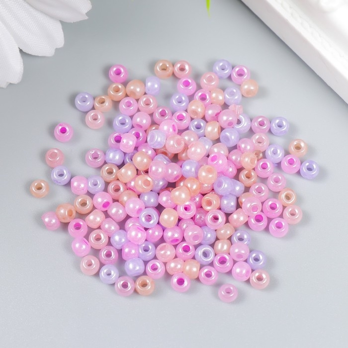 Бисер стекло 6/0 Бисер стекло 6/0 "Сиренево-розовый меланж" 10 гр
