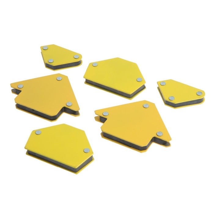 Набор магнитных угольников для сварки ТУНДРА, 30,45,60,75,90,135°, усилие 4 и 11 кг, 6 шт. Набор магнитных угольников для сварки ТУНДРА, 30,45,60,75,90,135°, усилие 4 и 11 кг, 6 шт.