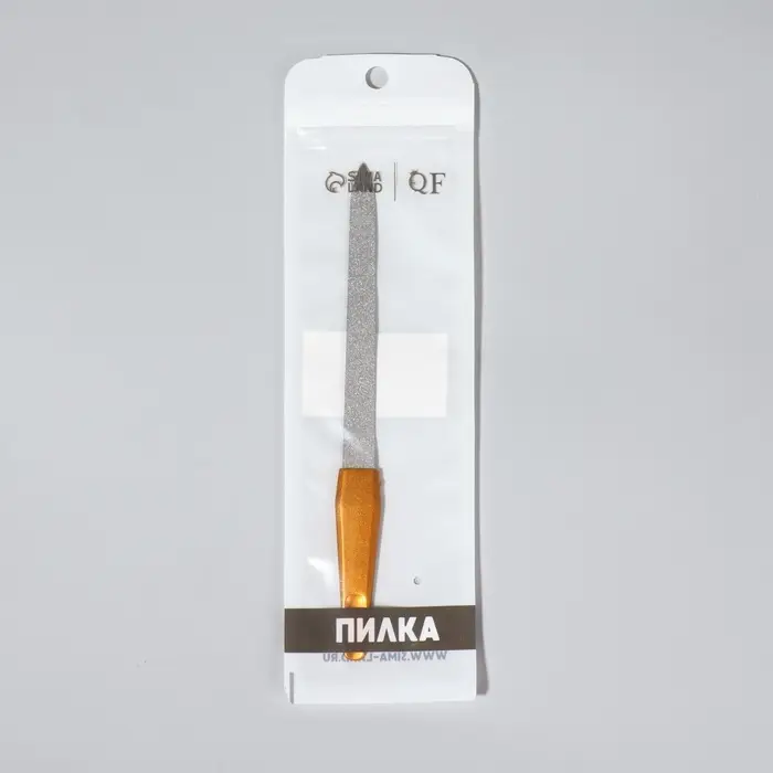 Пилка металлическая для ногтей, 17 см, на блистере, цвет золотистый