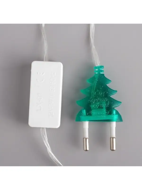 Гирлянда &laquo;Нить&raquo; 5 м с насадками &laquo;Олени&raquo;, IP20, прозрачная нить, 20 LED, свечение мульти (RG/RB), мигание, 220 В