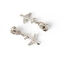 Бегунок для металлической молнии, №5, &laquo;Самолёт&raquo;, 10 шт., цвет никель