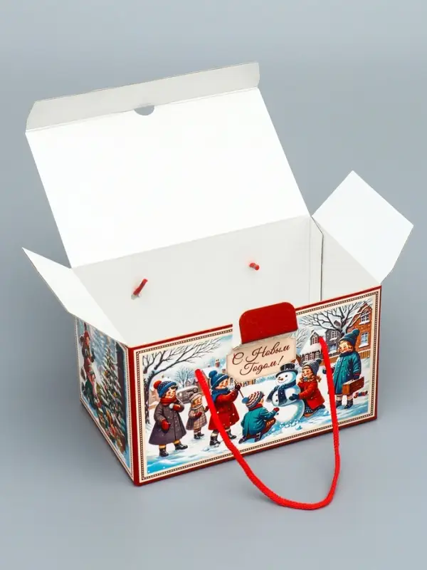 Подарочная новогодняя коробка «Счастливые деньки» , Посылка 20×12×12 см Подарочная новогодняя коробка «Счастливые деньки» , Посылка 20×12×12 см