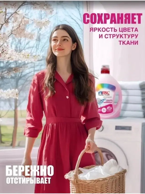 Гель-концентрат для стирки ARIC &laquo;Цветущая сакура&raquo;, универсальный, 3 л