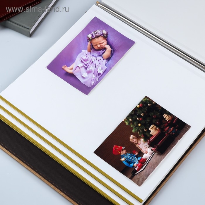 Фотоальбом магнитный 20 листов "Классика с узорами" под пробку в коробке 34х32х5,5 см