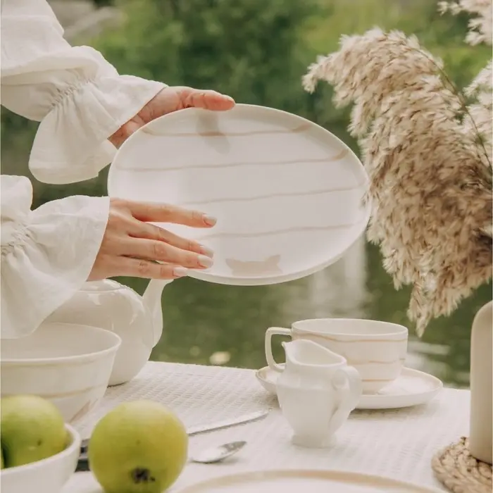 Тарелки SL Home &laquo;Гато&raquo;, d=24 см, набор 2 шт., фарфор, белые