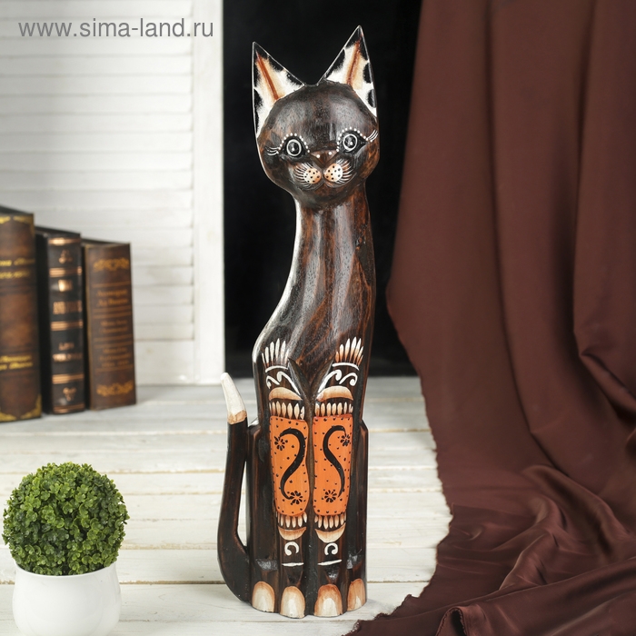 Сувенир дерево Сувенир дерево "Кошка с росписью на лапках" 50х11х4 см