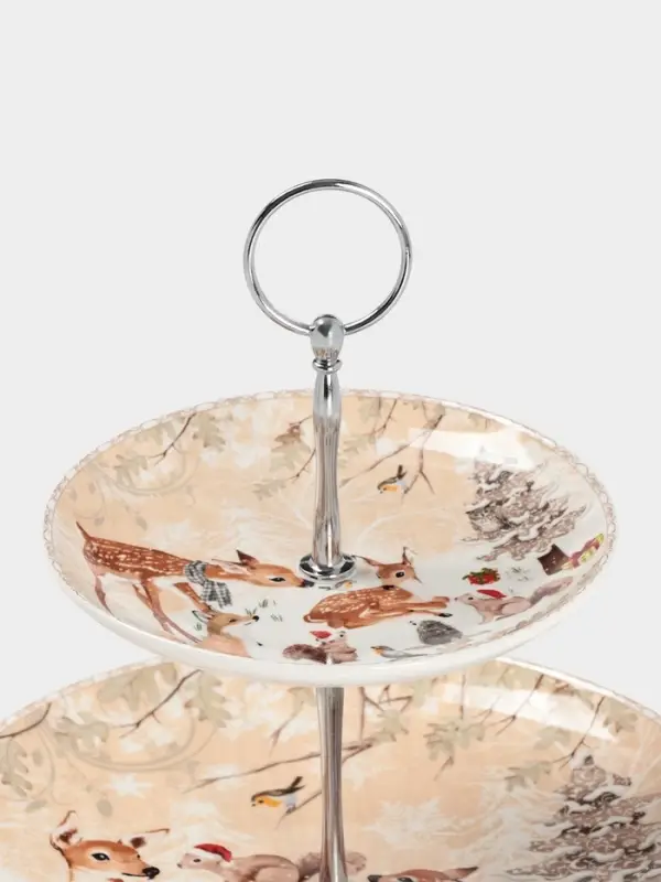 Блюдо 2 яруса "Лесное чудо"  22,5 см